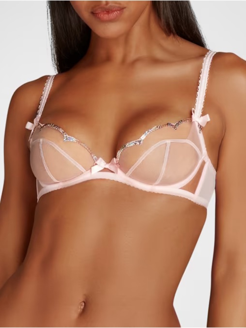 Agent Provocateur Lorna Party Plunge Bra Sequin Pink